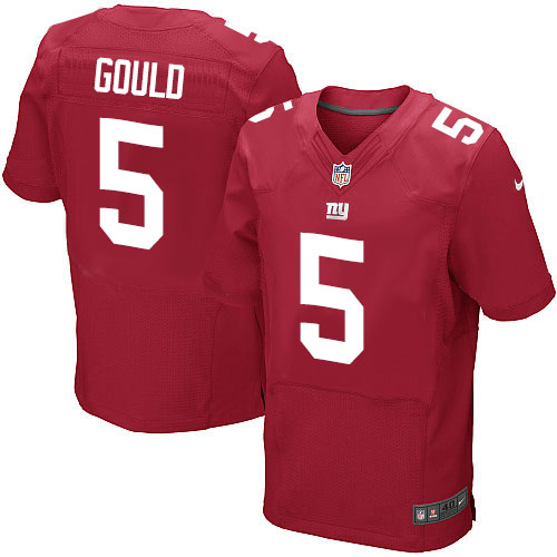 Men's Elite Robbie Gould Nike Jersey Red Alternate - #5 NFL New York Giants